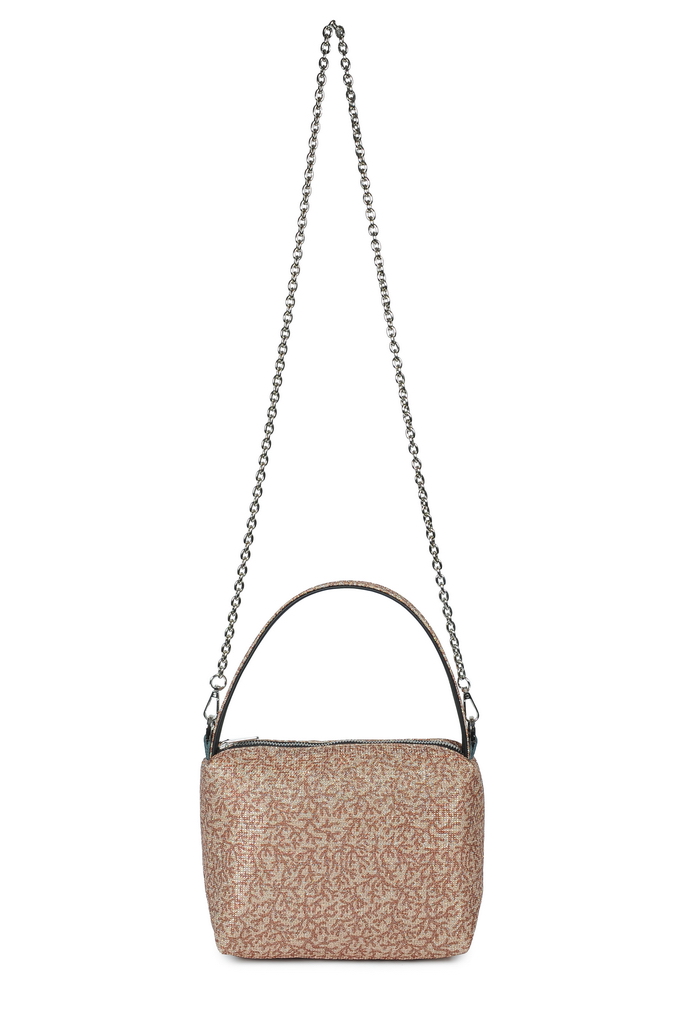 astuccio baby chain glitter corallo marrone + chain nikel