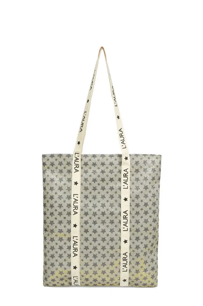 shopping small logo glitter stella beige