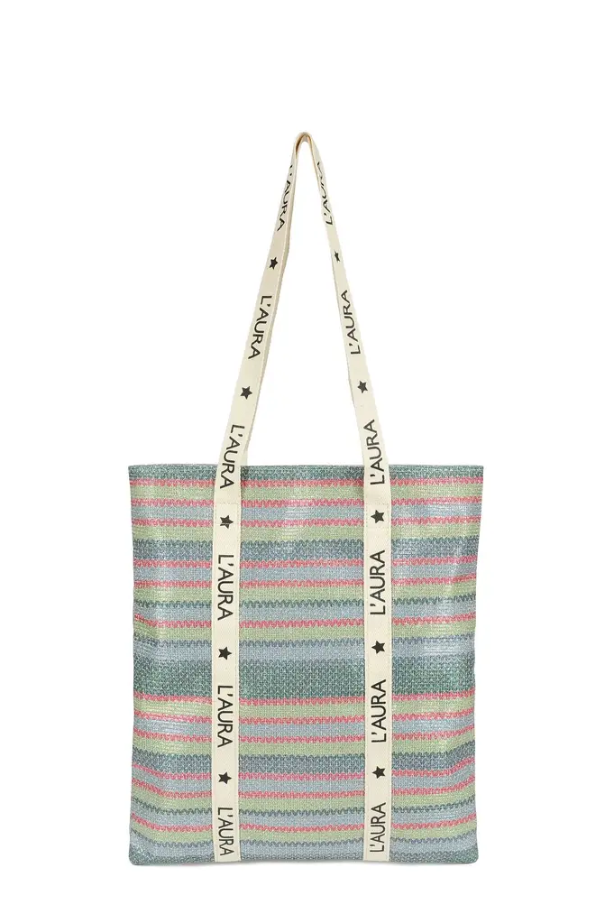 shopping small logo glitter stripe