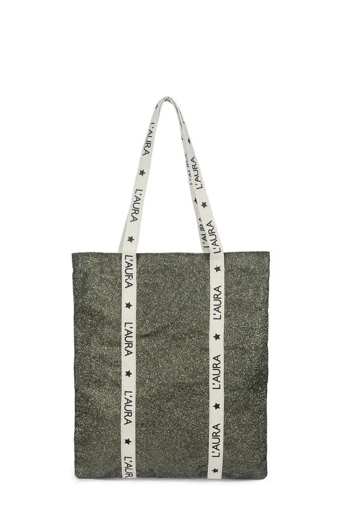 shopping small logo - glitter oro nero